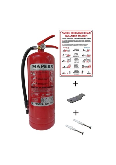Mapeks Yangın Tüpü 6 KG +  Askı Aparatı + Yangın Tüpü Kullanım Talimatı