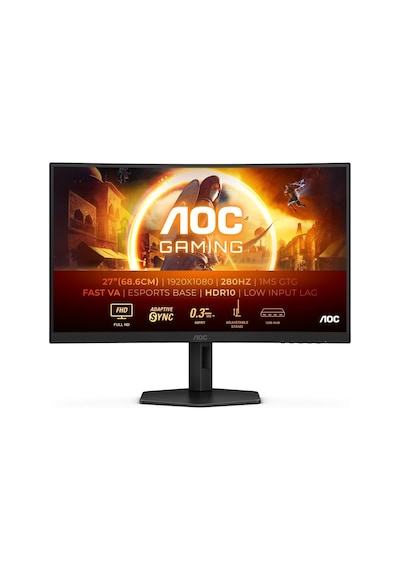 Aoc 27" C27g4zxu 1ms 280hz Adaptive Sync Curved Oyuncu Monitör Ölü Pixel-kutusu Açılmış Ürün