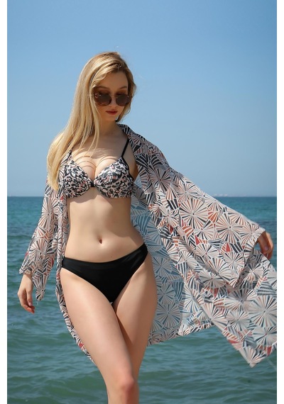 Akbeniz Kadın Yarım Destekli Alt Üst Bikini Takım Pudra 35012-pudra