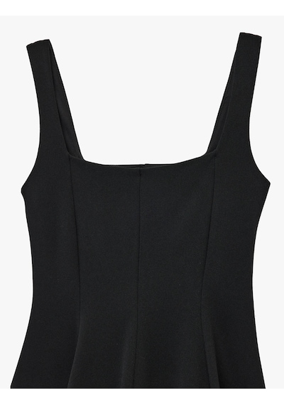 Koton Krep Scuba Kumaş Siyah Kadın Elbise 6sak80265ek