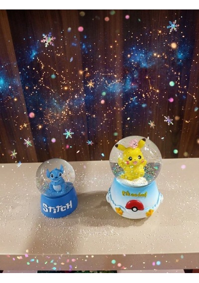 Müzikli Işıklı Püskürtmeli-12cm-8cm Pembe Ve Sarı Renk, Işıklı 9 Cm X 6 Cm Mavi Renk 3 Lü Kar Küresi 0