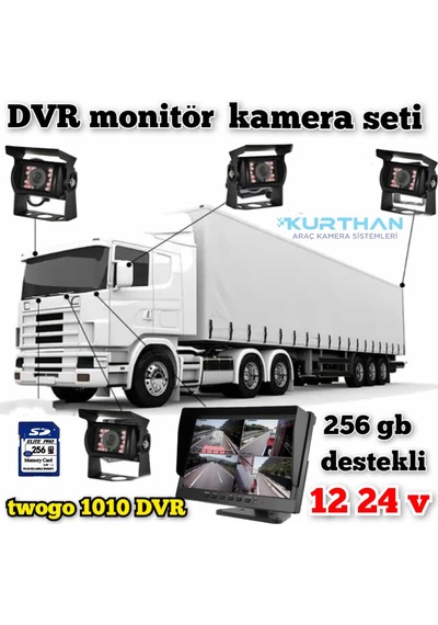 12-24 Volt Uyumlu 10'' Dvr Monitör Ve 4 Adet Kamera Seti