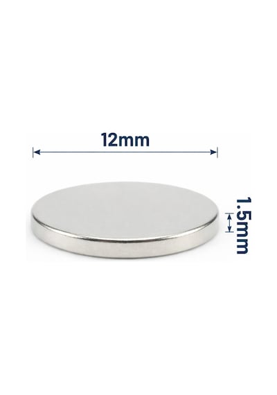 100 Adet - 12x1.5 Mm Neodyum Mıknatıs Neodim Magnet Yuvarlak