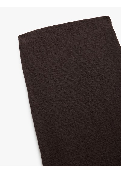 Koton Yüksek Bel Slim Fit Midi Kalem Etek Kahverengi 5sal70021ık Kahve