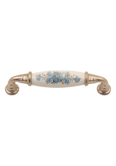 Gürçayhırdavat Gürçay Sude Porselen Kulp Saten Mavi Çiçekli 96Mm (2 Adet)