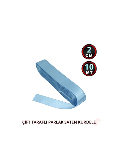Saten Kurdele, 2cm X 10mt - Mavi 0 - 99