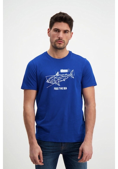 Rich Erkek Bisiklet Yaka T-shirt Mavi