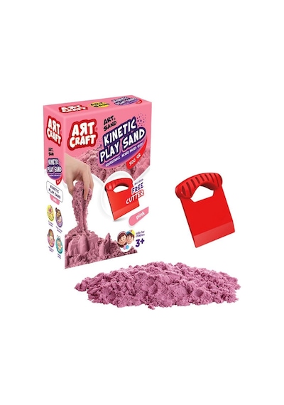 03688 Dede, Aksesuarlı Pembe Kinetik Oyun Kumu 500 Gr Çok Renkli