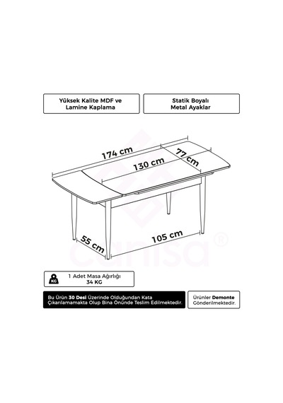Canisa Asfel Serisi Mdf 77x130 Beyaz Mermer Desen Yandan Açılabilir Mutfak Masası Beyaz Mermer Desen Masa Canisa Asfel Serisi Mdf 77x130 Beyaz Mermer Desen Yandan Açılabilir Mutfak Masası Beyaz Mermer Desen Masa