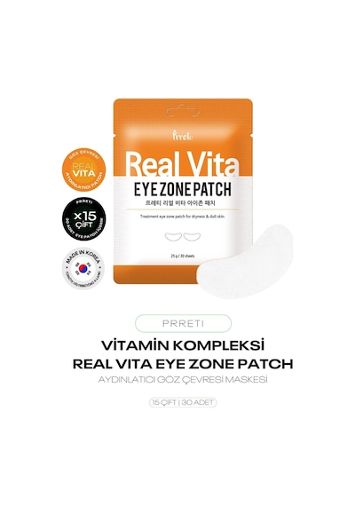 15 Çift Vitamin Kompleksi İle Aydınlatıcı Göz Altı Maske Seti Real Vita Eye Zone Patch