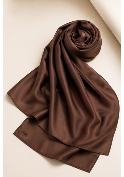 Bihan Store Aker Düz İpek Eşarp Lüks Dokulu Sade Ve Şık Kadın Eşarp 7747758- Kahve 331.