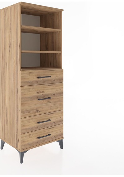 Hyperion Dolap 3 Raflı 4 Çekmeceli 60x44x163 Çam-çam Çam
