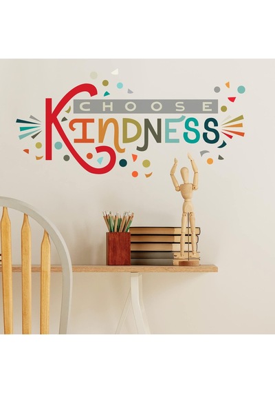 Lexroo Rmk5329gm Rainbow Choose Kindness Giant Peel And Stick Duvar Çıkartmaları, Kırmızı, Turuncu