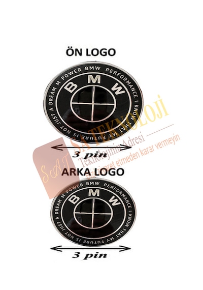 Bmw F20,f21 Kasa Kaput Ve Bagaj Logo Takım 50yıl Siyah 3pin-3pin