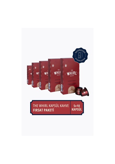 The Whirl Espresso Medium Kapsül Kahve 5'li Fırsat Paketi 50 Kapsül