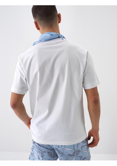 Xint Beyaz Pamuk Dokulu Regular Fit Tişört 502228