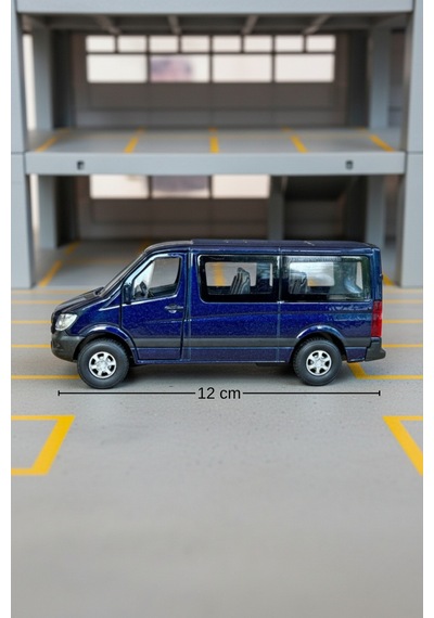 Beyaz 1:43 Ölçek Die Cast Kapıları Açılır Lisanslı Mercedes Sprinter Oyuncak Metal Model Araba Çok Renkli