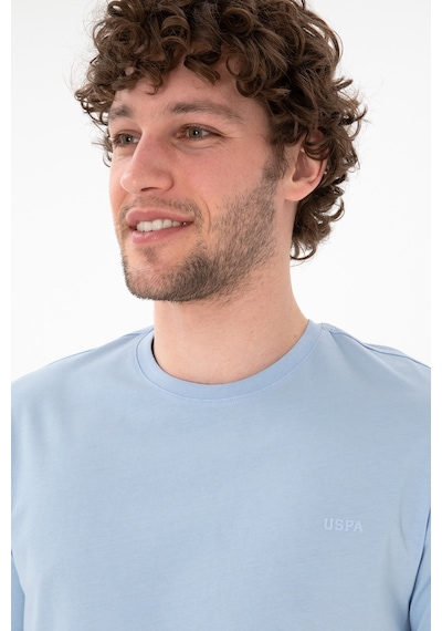 U.S. Polo Assn. Erkek Regular Fit Bisiklet Yaka Açık Mavi Basic Tişört 50305928-VR003