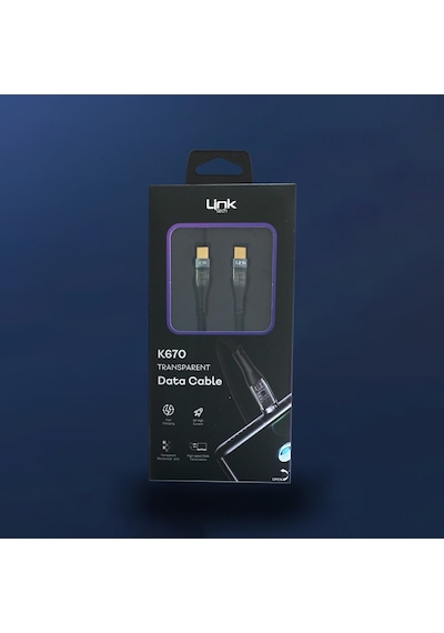 Linktech K673 Type-c - Lightning 27w 3a 1.3m Örgü Şarj Kablosu