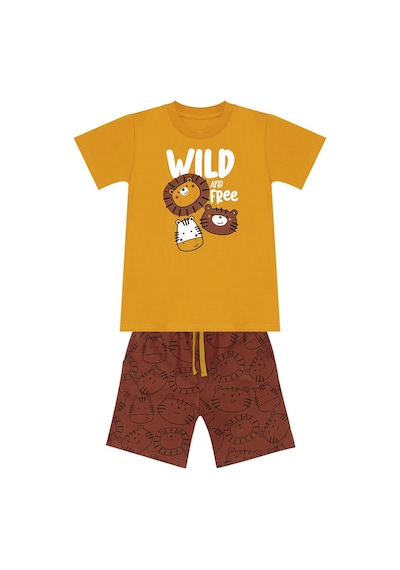 Denokids Wild Erkek Çocuk T-shirt Şort Takım Çok Renkli