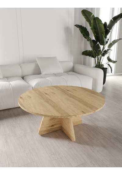 Mush 90cm Orta Sehpa Lefkas Meşe - Tamamı Mdf