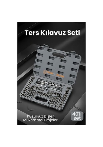 Zenvac 40 Parça Profesyonel Metrik Ters Kılavuz Ve Pafta Seti - Hassas Diş Açma Ve Onarım Takımı Zenvac29