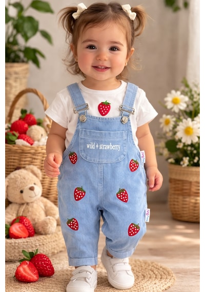 Baby Buu Çilek Desenli Denim Kotlu Kız Bebek Bayramlık Salopet Bahçıvan 6-9ay, 9-12ay, 12-18ay, 18-24ay Mavi Mavi Baby Buu Çilek Desenli Denim Kotlu Kız Bebek Bayramlık Salopet Bahçıvan 6-9ay, 9-12ay, 12-18ay, 18-24ay Mavi Mavi