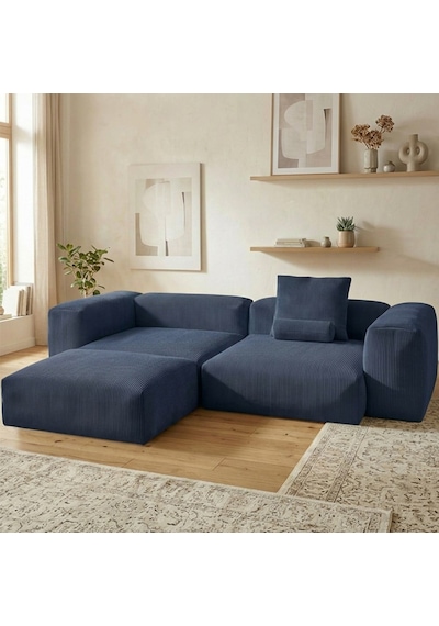Relax Köşe Koltuk Takımı Sünger Koltuk Kanepe Divan Lacivert