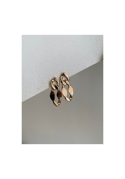 Çelik Rose Gold Ezme Zincir Model Nora Küpe -kararma Yapmaz- Altın