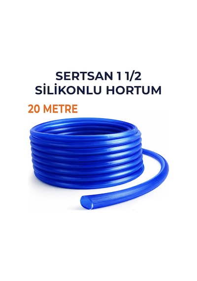 Silikonlu Bahçe Hortumu 1 1/2 İnç 20 Metre Mavi - Dayanıklı Sulama Hortumu