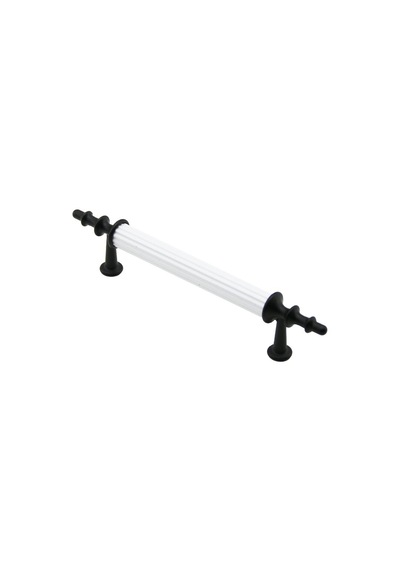 Lunaev 10 Adet Beyaz - Siyah Boru Kulp 9.6 Cm Mobilya Hırdavatı 007