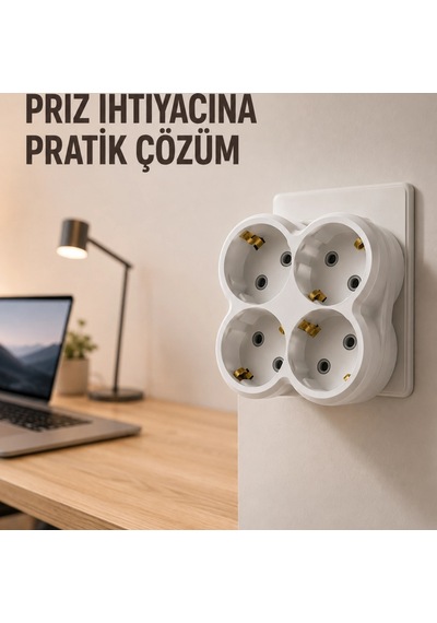 Tek Prizi 4 Lü Yapan Priz Çoğaltıcı Direkt Prize Takılan Kablosuz Çoklayıcı Diğer