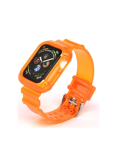 Ekılıf - Apple Uyumlu  Watch 38mm - Kordon Silikon Kordon Krd-27 - Sarı