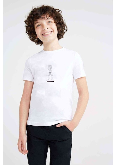 Tshirthane Antik Heykel Büst Yan Baskılı Unisex Çocuk Beyaz T-Shirt
