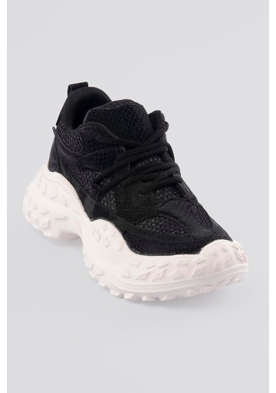 Mubiano Kadın Sneaker Kalın Taban Yılan Baskı Detaylı Bağcıklı Spor Ayakkabı Stellix Siyah Siyah Mubiano Kadın Sneaker Kalın Taban Yılan Baskı Detaylı Bağcıklı Spor Ayakkabı Stellix Siyah Siyah