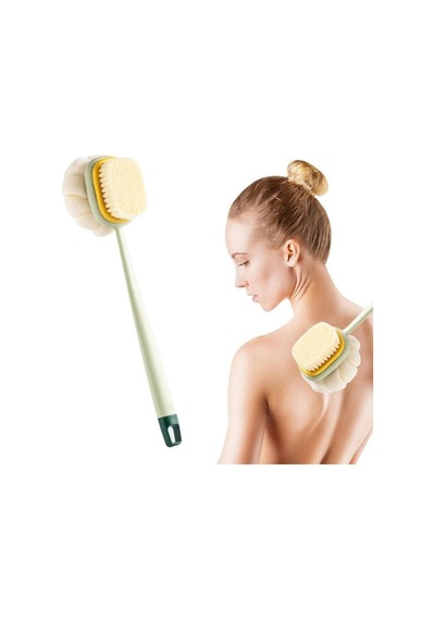 Banyo Lifi Ergonomik Uzun Saplı 2 Si 1 Arada Çift Taraflı Masaj Etkili Banyo Vücut Fırçası