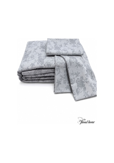 Lavinya Kapitone Tek Kişilik Yatak Örtüsü, Pike Seti, Çift Taraflı Kullanım, Çiçek Desenli 1 Adet Yastık Kılıfı , 160x220 Cm Gri