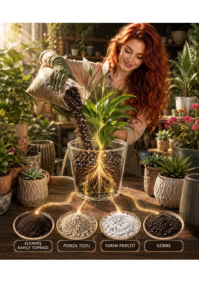 3 Litre Bitki Toprağı Saksı Toprağı Bahçe Toprağı Tarım Perliti Ponza Tozu Ve Gübre Karışımı 3 L