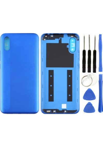 Redmi 9a Uyumlu Full Kasa Arka Pil Kapağı Mavi + Tamir Seti Çok Renkli