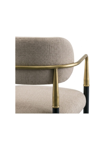 Elegance Kolçaklı Metal Mutfak Sandalyesi Siyah-bej