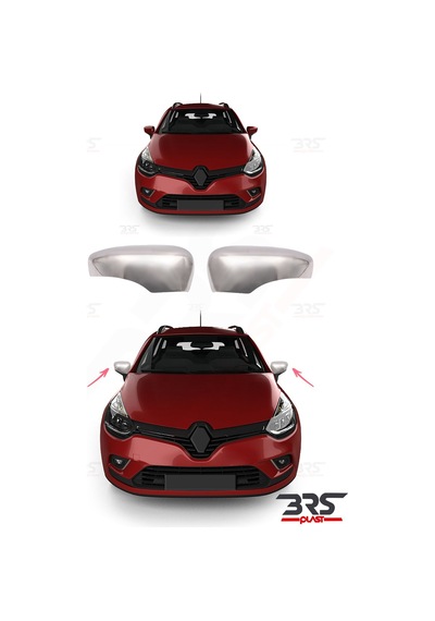 Renault Clio 4 Uyumlu 2012-2018 Krom Ayna Kapağı 2 Parça Paslanmaz Çelik