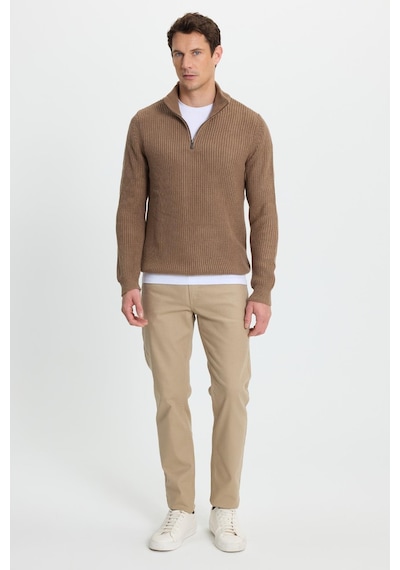 Tudors Erkek Slim Fit Dar Kesim Fermuarlı Koyu Vizon Dik Yaka Triko Kazak-34926 Koyu Vizon Tudors Erkek Slim Fit Dar Kesim Fermuarlı Koyu Vizon Dik Yaka Triko Kazak-34926 Koyu Vizon