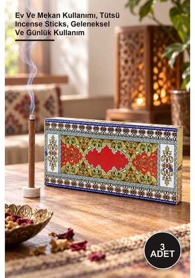 3 Adet Tütsü Çubukları Ev Ve Mekan Kullanımı, Tütsü Incense Sticks, Geleneksel Ve Günlük Kullanım
