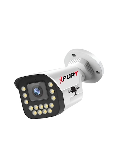 Fury 4 Lü Sesli 15 Warm Led Gece Renkli Görüş Su Geçirmez Güvenlik Kamerası Seti 500gb