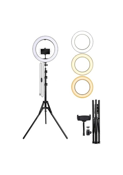 Lrsm Led Işıklı Ring Light Tripod Selfie Makyaj Işığı Youtuber & Kuaför Çekim Işığı