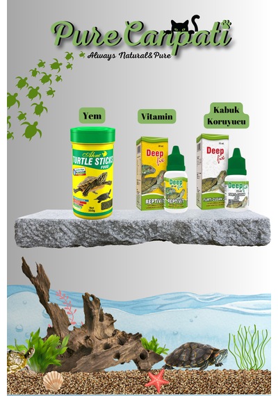 Purecanpati Kaplumbağa Stick Yem Ve Bakım Seti Vitamin,kabuk Koru