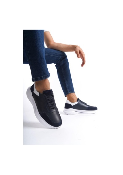 Mubiano Hakiki Deri Mbkry028-lcv Erkek Lacivert Sneaker & Spor Ayakkabı Lacivert