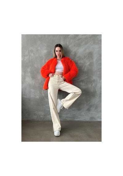 Verymoda Suni Kürk Ceket F1608 Oranj