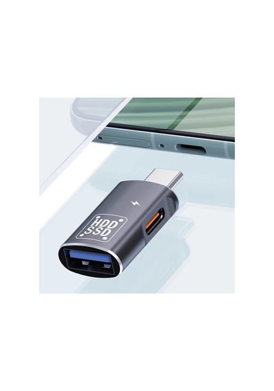 Ally Type-c To Şarj + Otg 3.0 Dönüştürücü Adaptör- 5775 - Karbul6610-3637 Siyah