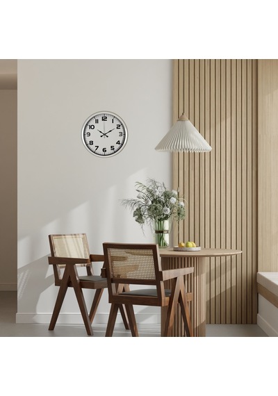 Sade Tasarım Beyaz 40 Cm Metal Duvar Saati Çok Renkli